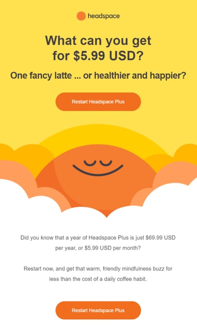 Headspace US Example - Transactional email