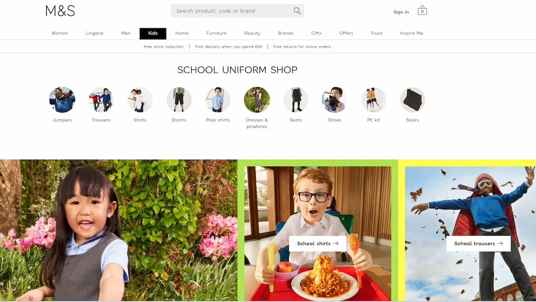 Marks and Spencer back to school
