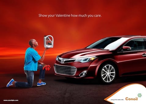 valentine's day campaign - a guy asking a car to marry him