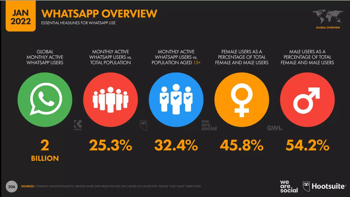 whatsapp statistiche genere