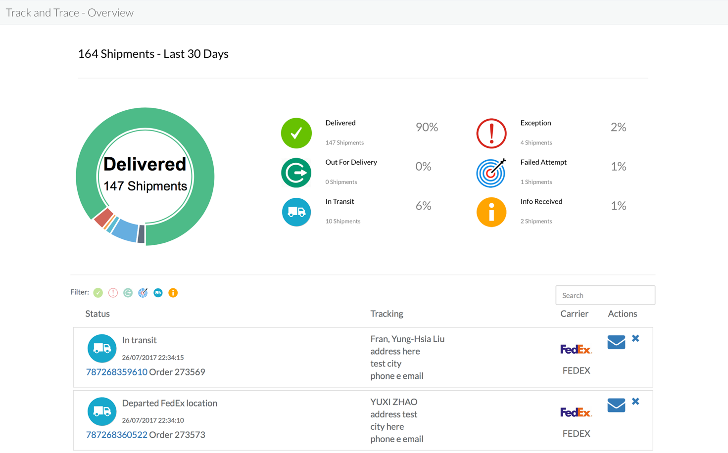 delivery tracking template