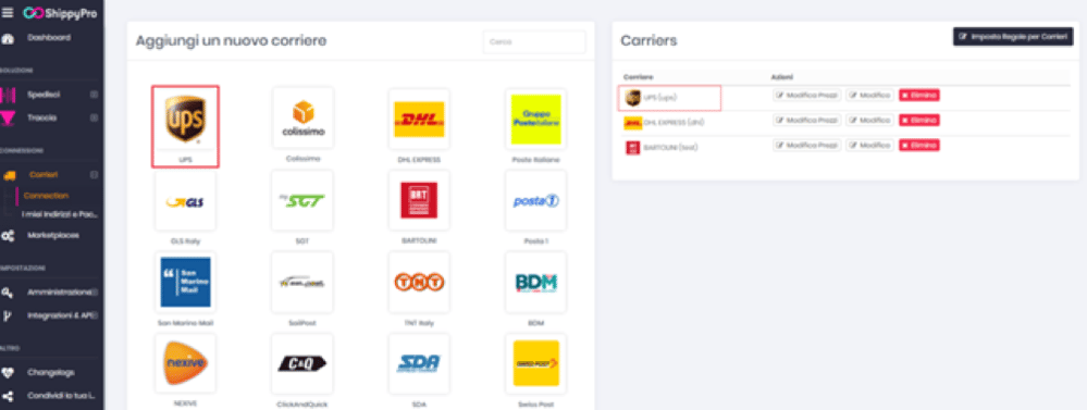 Piattaforma ShippyPro: Connetti i tuoi corrieri in un click