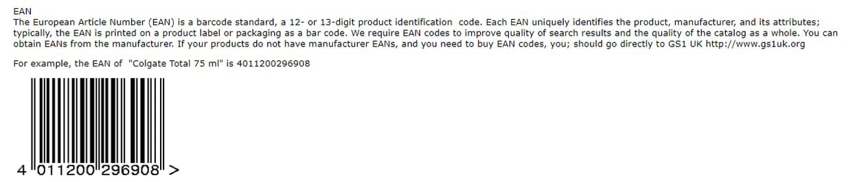 EAN - European Article Number example