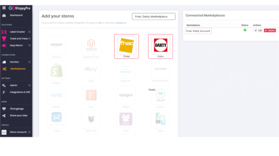 ShippyPro Platform: add all your stores in one click