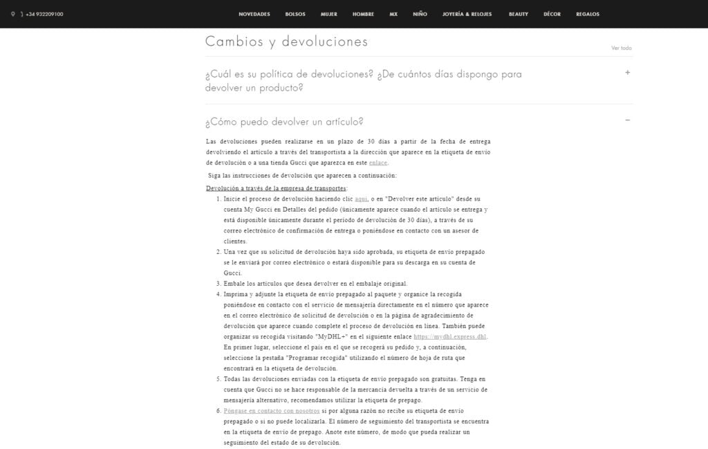 politica de devoluciones tienda online