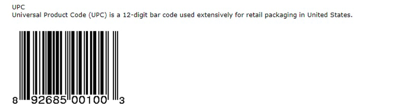 UPC - Universal Product Code example