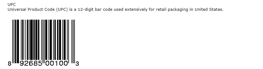 Esempi di codice UPC - Universal Product Code 