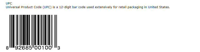 Esempi di codice UPC - Universal Product Code