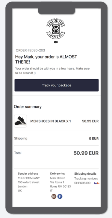 order tracking page