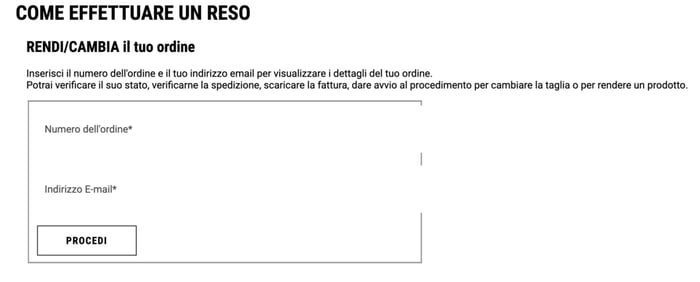 Diesel portale di reso -restituzioni ecommerce
