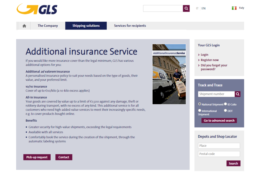 G.L.S. shipping insurance