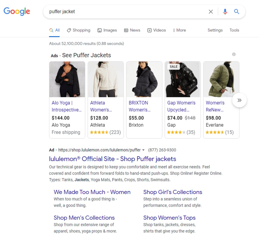 Google ads examples