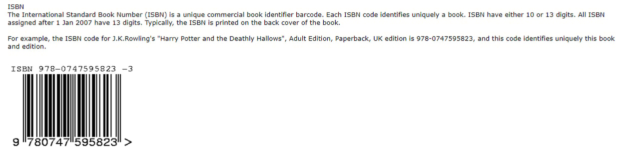 Esempio di codice ISBN - International Standard Book Number