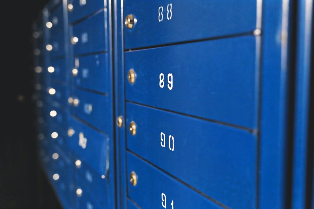 numbered lockers