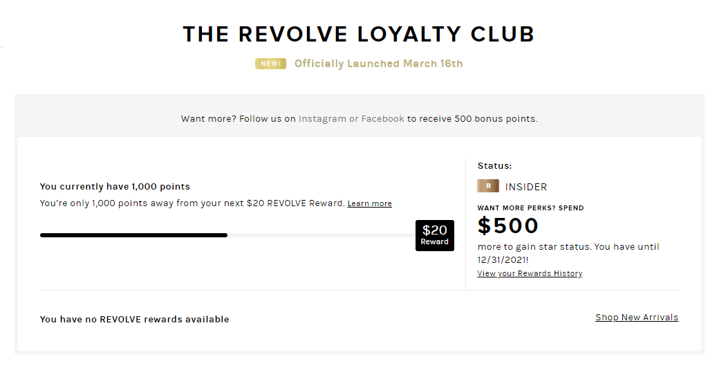 Revolve loyalty programme