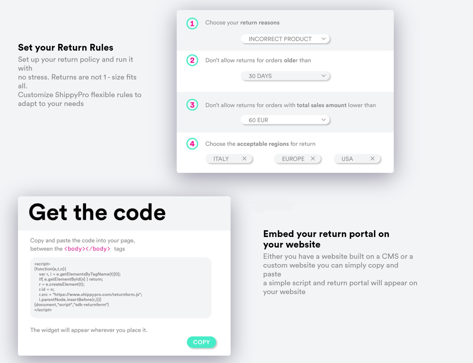 Reglas automatizadas de devolución de e–commerce de ShippyPro