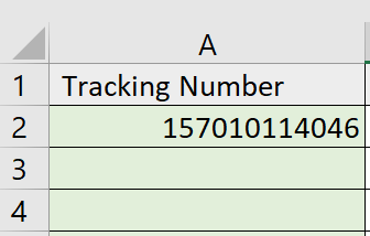 Tracking Number Example