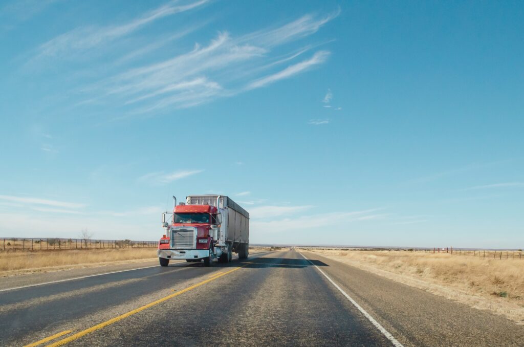 truck on the road