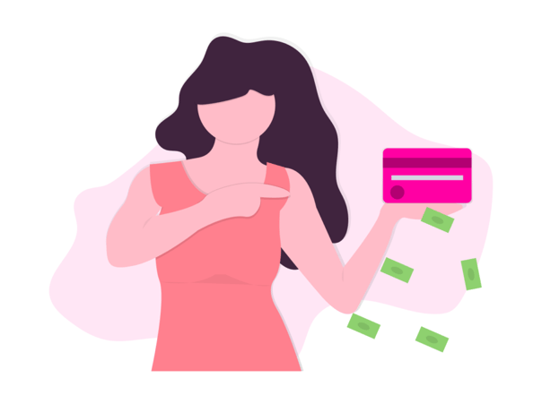 Woman holding credit card