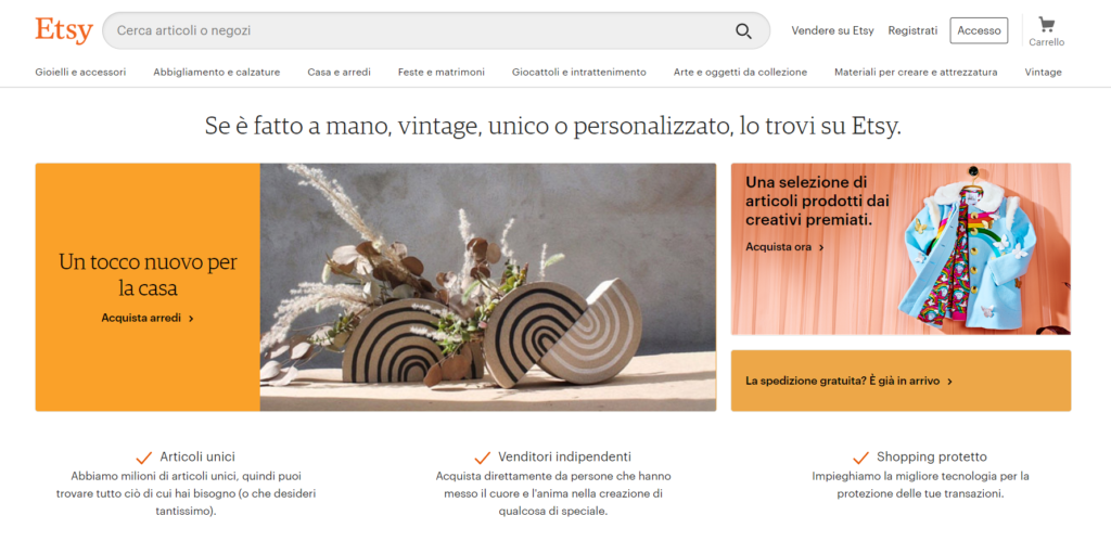 Site italien de sales vente en ligne vêtement
