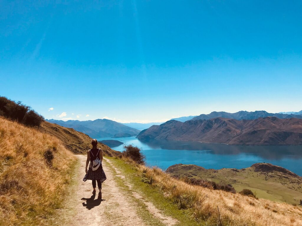 Woman walking into the nature