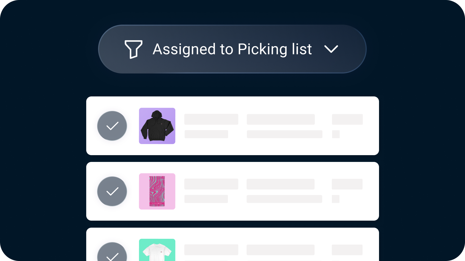Picking list filter