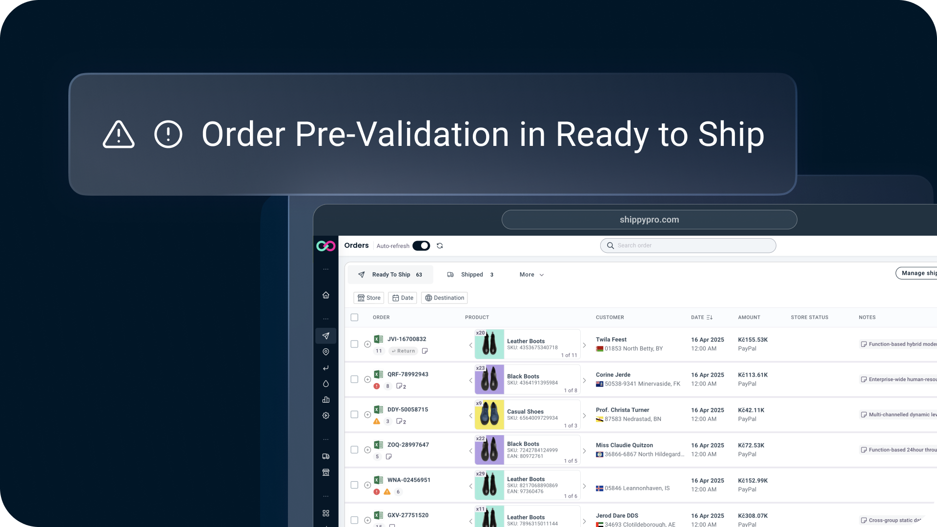 Order Pre-Validation in Ready to Ship
