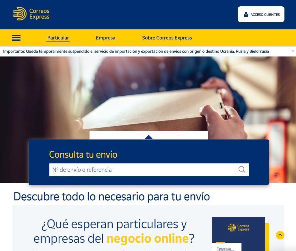 como enviar un paquete por correos express