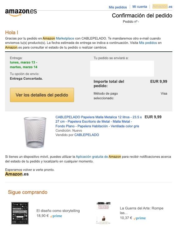 email de bienvenida