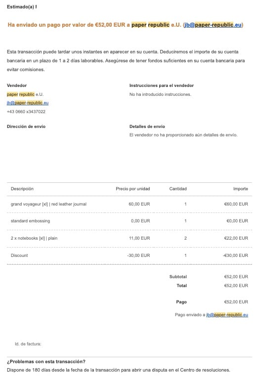 email transaccional ejemplos
