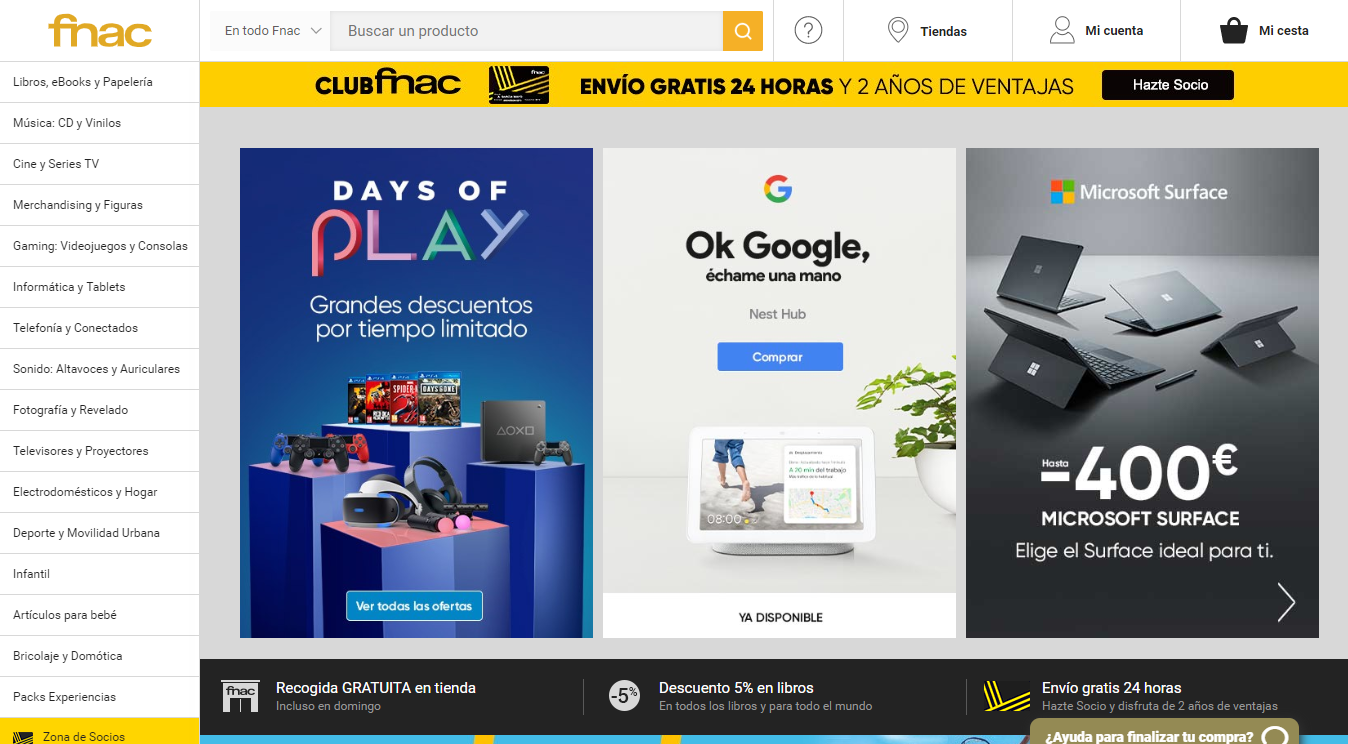 FNAC Homepage 