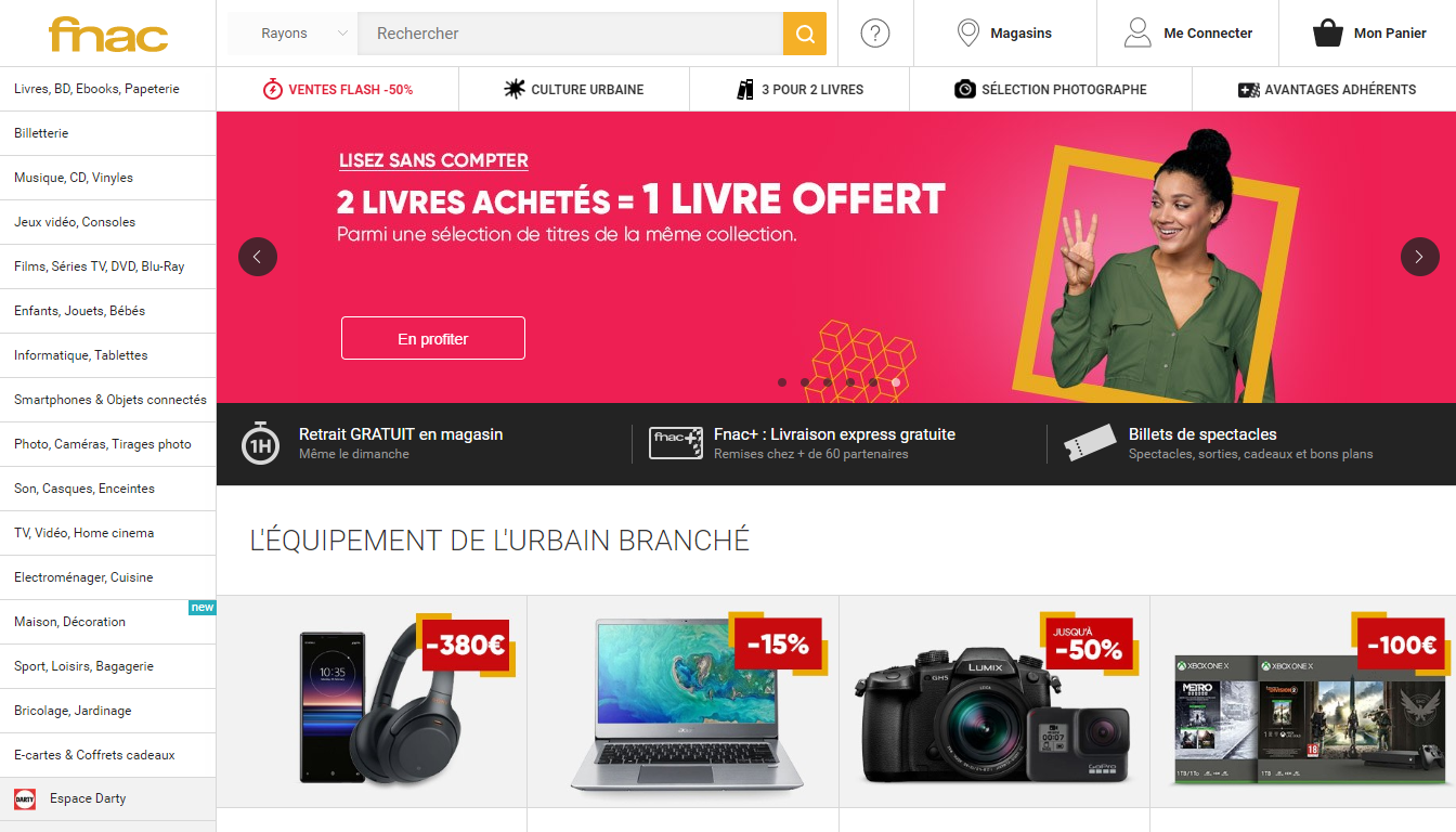 FNAC Homepage, 
ein französisches Marketplace