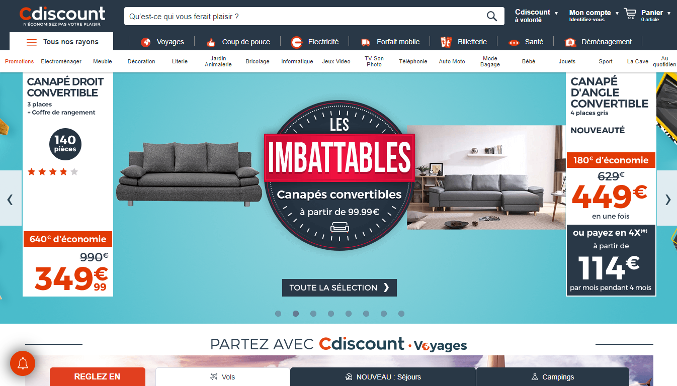 Page d'accueil Cdiscount Marketplace
