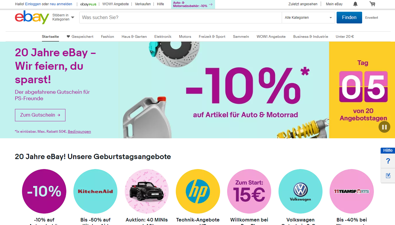 eBay, one of the best marketplaces in Germany