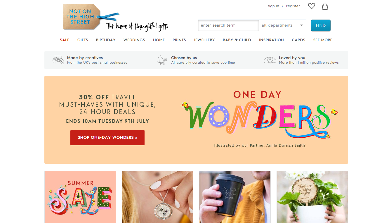 I migliori marketplace online nel Regno Unito: Not on the high street