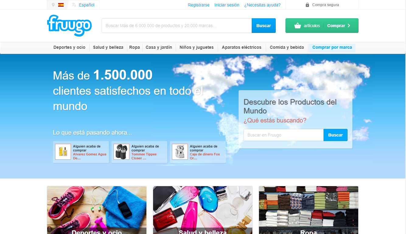 Fruugo Homepage 