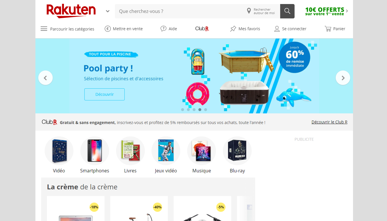 Homepage Marketplace Rakuten