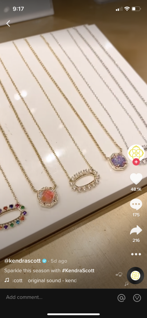 Compte TikTok Kendra Scott