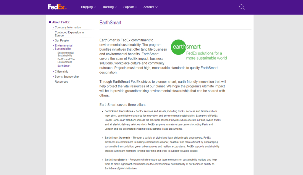 FedEx EarthSmart 