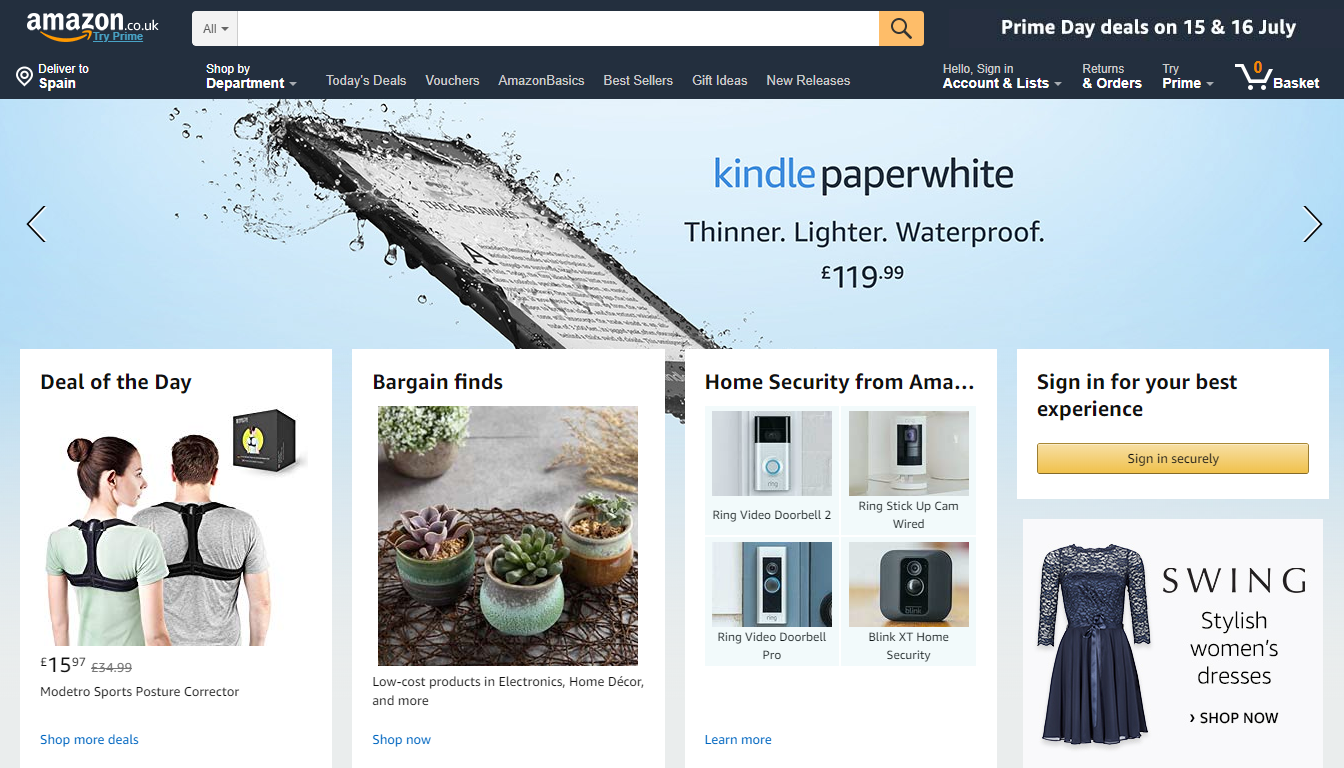 Meilleures Marketplaces en ligne au Royaume-Uni: Amazon